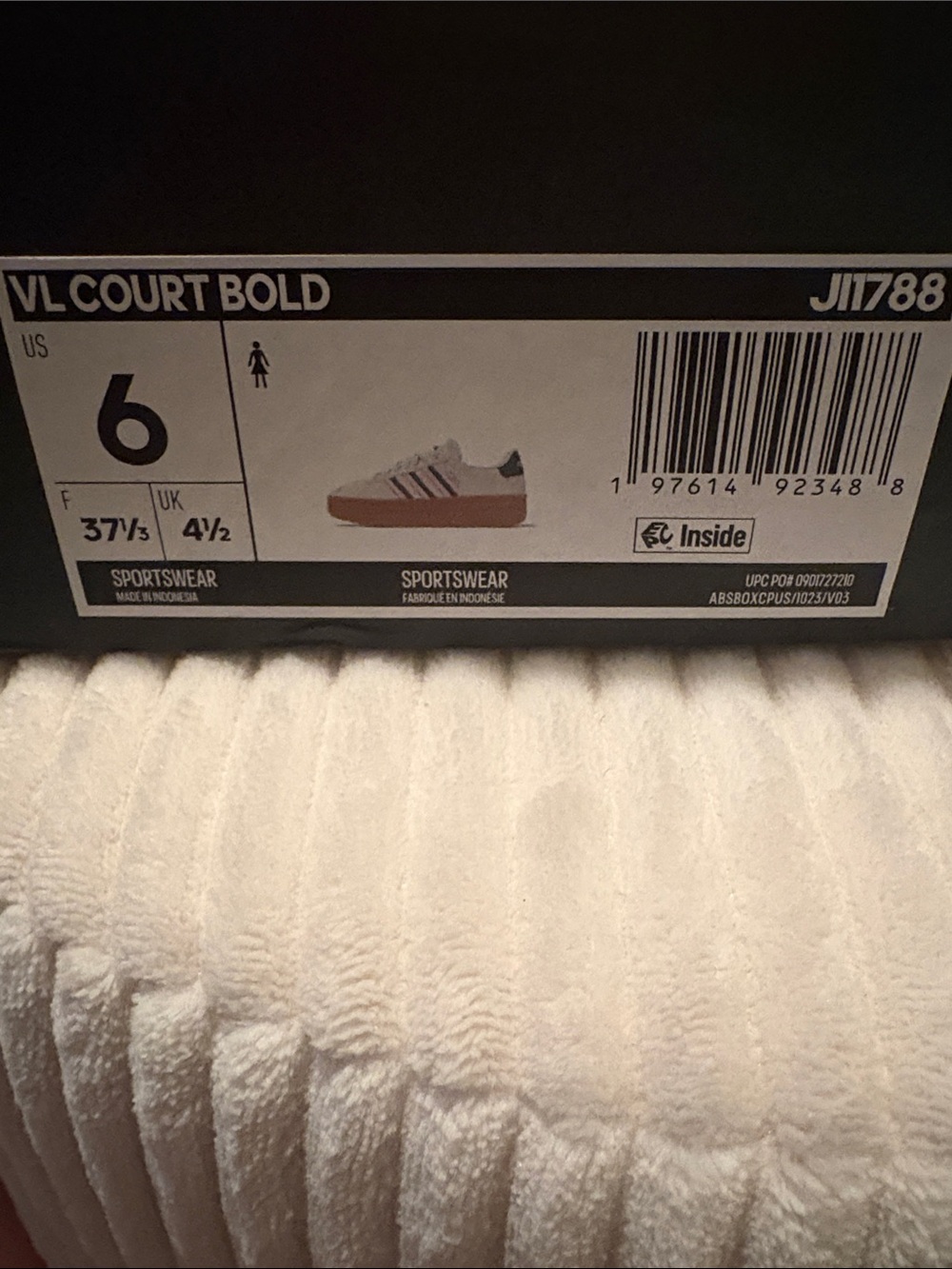 adidas Women’s White Platform Sneakers with Pink & Teal Stripes - Picture 2 of 4